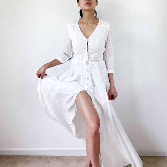 HARPER Crocheted  Maxi Dress - WHITE - Picture 3 of 8